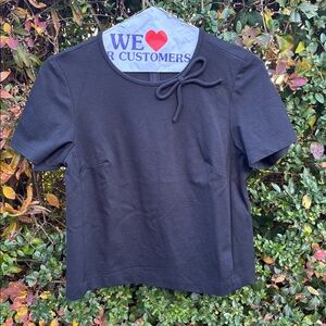 Kate Spade Black Short Sleeve Top with Bow